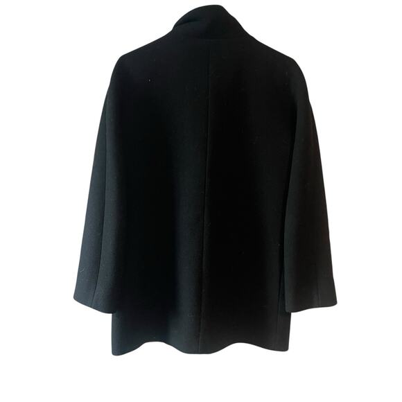 J. Crew Cocoon Coat in Italian Stadium Cloth Wool Nello Gori J5536 Size 2 Black - Picture 2 of 11